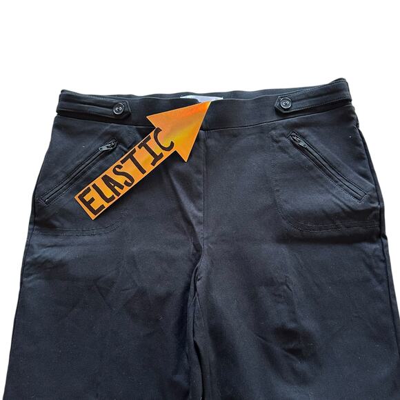 Womens Pants Size Small Black Pull On Stretchy Comfy Zipper Pockets Professional - Picture 5 of 8